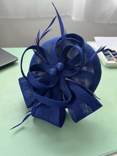 Navy blue fascinator - fascinator, headband