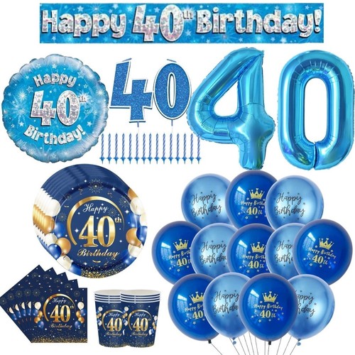 Blue 40th birthday gift bags - blue,