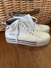 Hi Top Platform Trainers Size 5 EUR 38 White Canvas Stradivarius