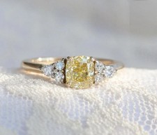 Cushion Cut Canary Lab Created