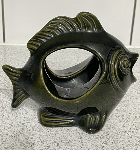 Dark green ceramic mid century - dark,