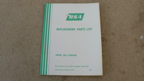 Bsa b25 parts book 1970 - 1970, models