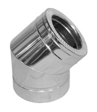 Chimney Twin Wall Elbow 45 Degree Insulated Stove Pipe Bend Flue Liner