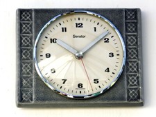 Vintage 21cm Senator Wall Clock - Ceramic Retro Atomic Mid Century Grey German