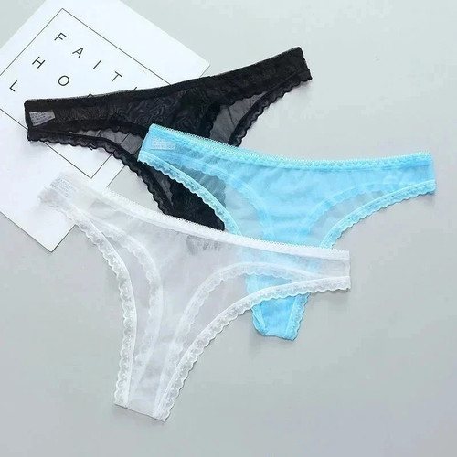 Women sexy lace mesh thong - lace,