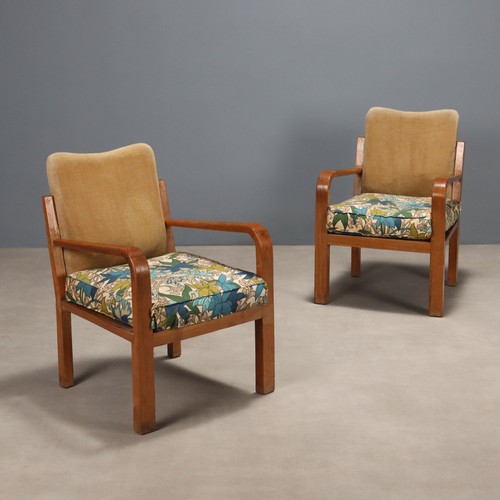 Vintage armchairs oak - vintage, cloth