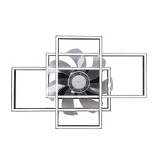 Layered Square Dimmable 2-in-1 LED Ceiling Fan Light 6 Speeds Remote/APP Control