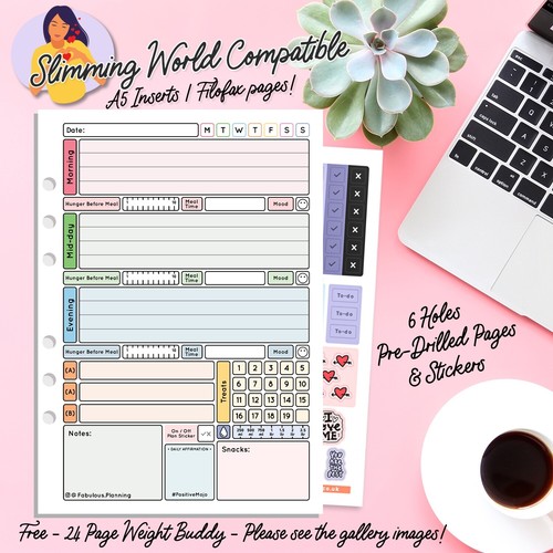 Food diary filofax inserts - food, a5