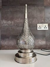 New Moroccan Handmade Nickel Plated Brass Table Lamp