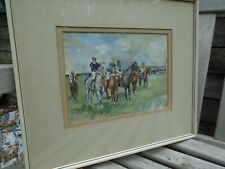 Original watercolour horse racing painting by Doris Roberts  framed