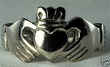 HEAVY 14K WHITE GOLD CLADDAGH