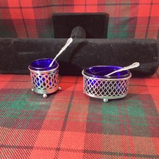 Sterling Silver And Blue Glass