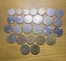 Indian Coins Post Independance 2 Pice - 5 Rupees. 26 Coins In Lot.