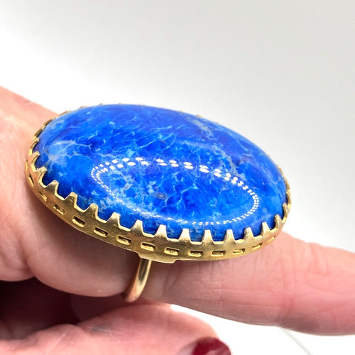Lapis lazuli ring - ring, gold