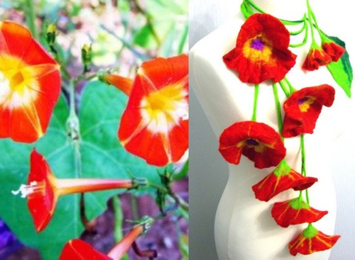 Felted wool necklace - felted,
