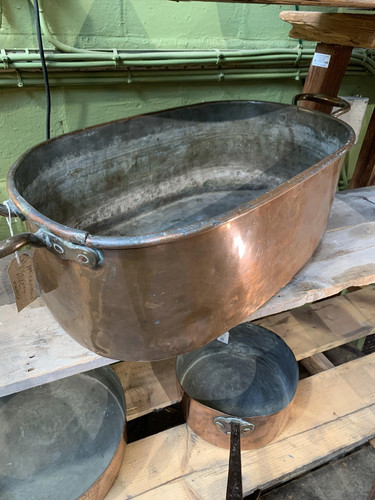 Vintage copper fish kettle - vintage,