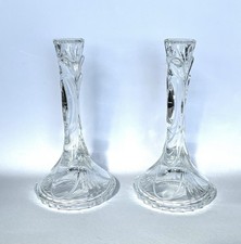 RCR Royal Crystal Rock 24% Lead Crystal Candle Sticks 8.5" x 4.5" Italy