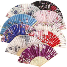 Folding Hand Held Fans Fan Spanish Chinese Style Silk Fan Dances Wedding Props