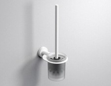 bathroom accessories, toilet brush holder, white, metal , never used