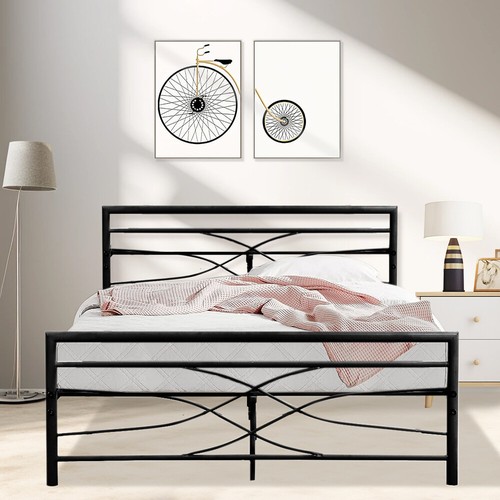 Single double bed - bed, steel
