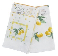 3pk Lemons Tea Towels Velour