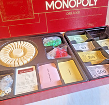 Vintage 1972 Waddingtons Monopoly Deluxe Board Game  Carousel & Gilded Pieces