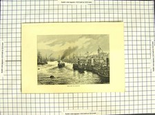 Original Old Antique Print