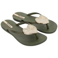 Womens Ipanema Maxi Heart Sandal in Khaki Green / UK4 EU37
