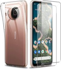 For Nokia X20 Case Clear Gel Cover & Glass Screen Protector 