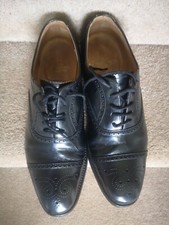 Gordon Scott Black Oxford Lace Up Birch Brogue Shoes size 9.5