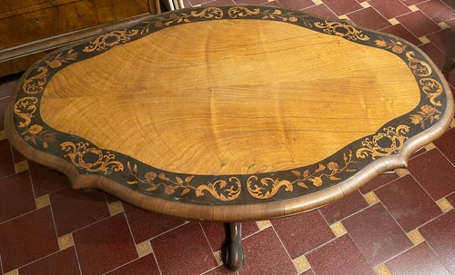 Vintage inlaid dining table - vintage,