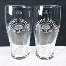 2 X Timothy Taylor's Championship Beers Toughened Tulip One Pint 20oz Glass M24