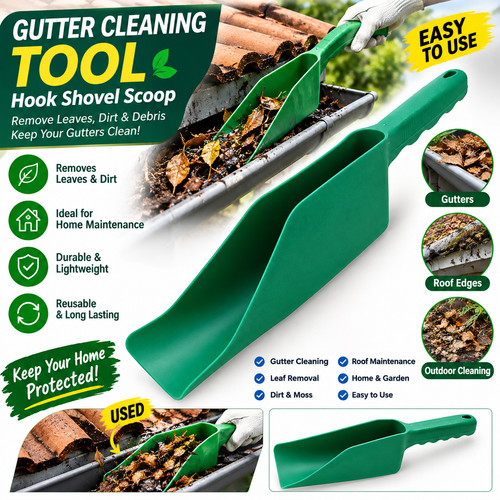 Gutter roof cleaning tool - cleaning, hook