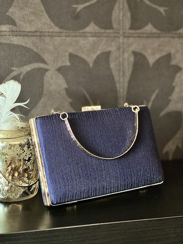Blue silver evening - evening, clutch