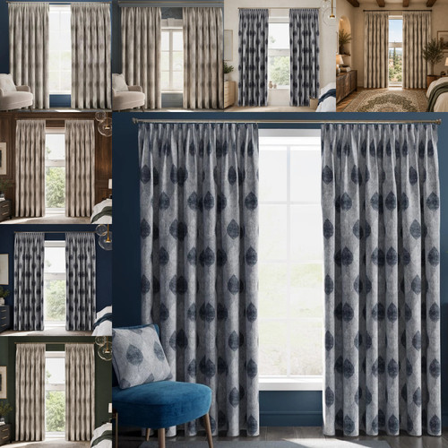 Luxury jacquard curtains pair - curtains,