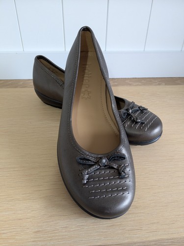 Hotter emmy leather flat shoes - leather,