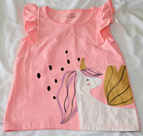 Next girls pink unicorn - , top