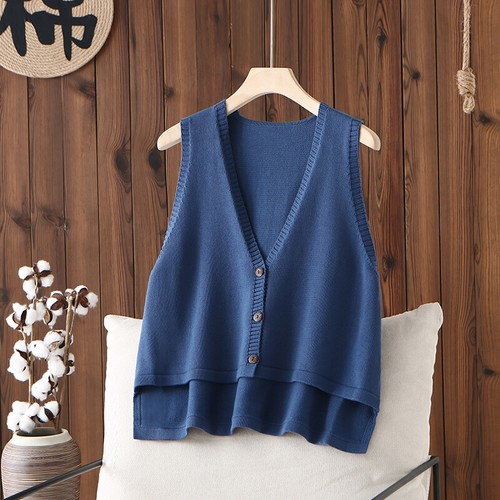 Lady knitted vest sweater - knitted,