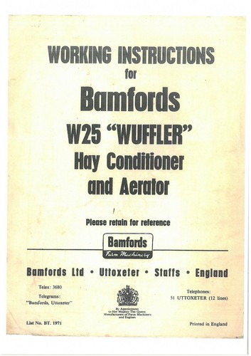 Bamfords w25 wuffler tedder - bamfords,