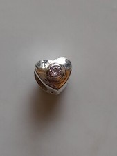 Lovelinks PETITE sterling silver 925 Pink Cz Heart bracelet charm Bead