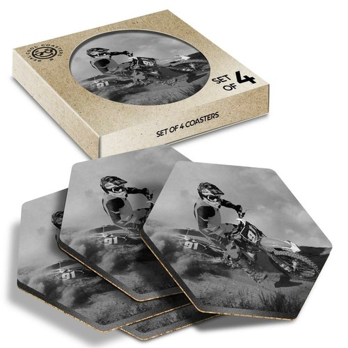 Hexagon coasters bw - x,