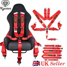 kyostar Universal 5-Point Camlock Quick Release Racing Seat Belt Harness Red UK