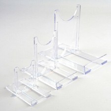 Adjustable Display Stands Twist Clear Plastic 5cm-25cm, 2" to 10" Plate, Bowl