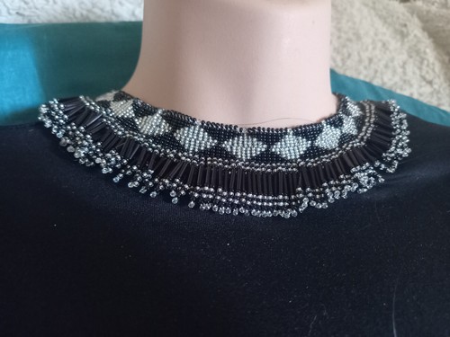 Black silver zulu choker - black,