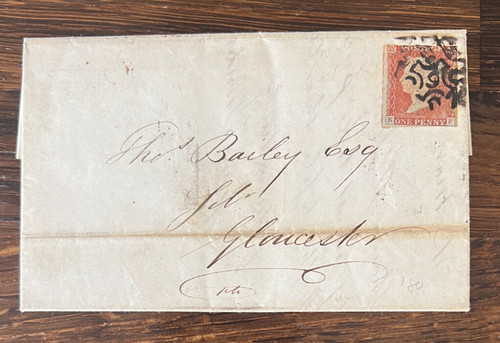 1844 penny red kf - qv,