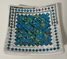 19cm Blue Square Mosaic