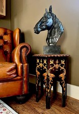 Cast Resin Bronze Effect Equestrian Horse Head Bust Statue Figurine