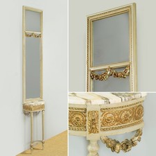 Narrow Pencil Console Table & Pier Glass Hall Mirror c.1930