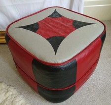 Vintage 1960 s  Vinyl Pouffe