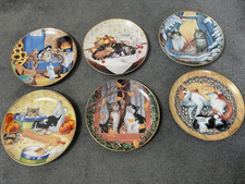 6 x Franklin Mint Heirloom cats porcelain plates